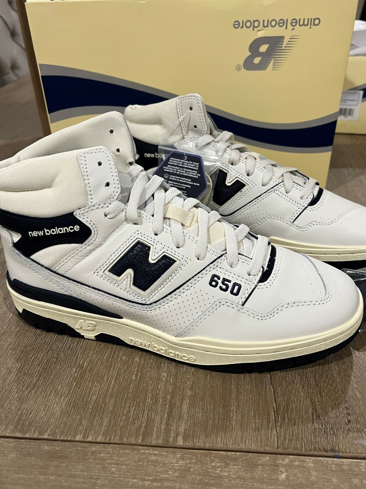 NEW BALANCE X AIME LEON DORE - ALD 650 NAVY BLUE / WHITE HIGH TOP * SIZE 10 MEN