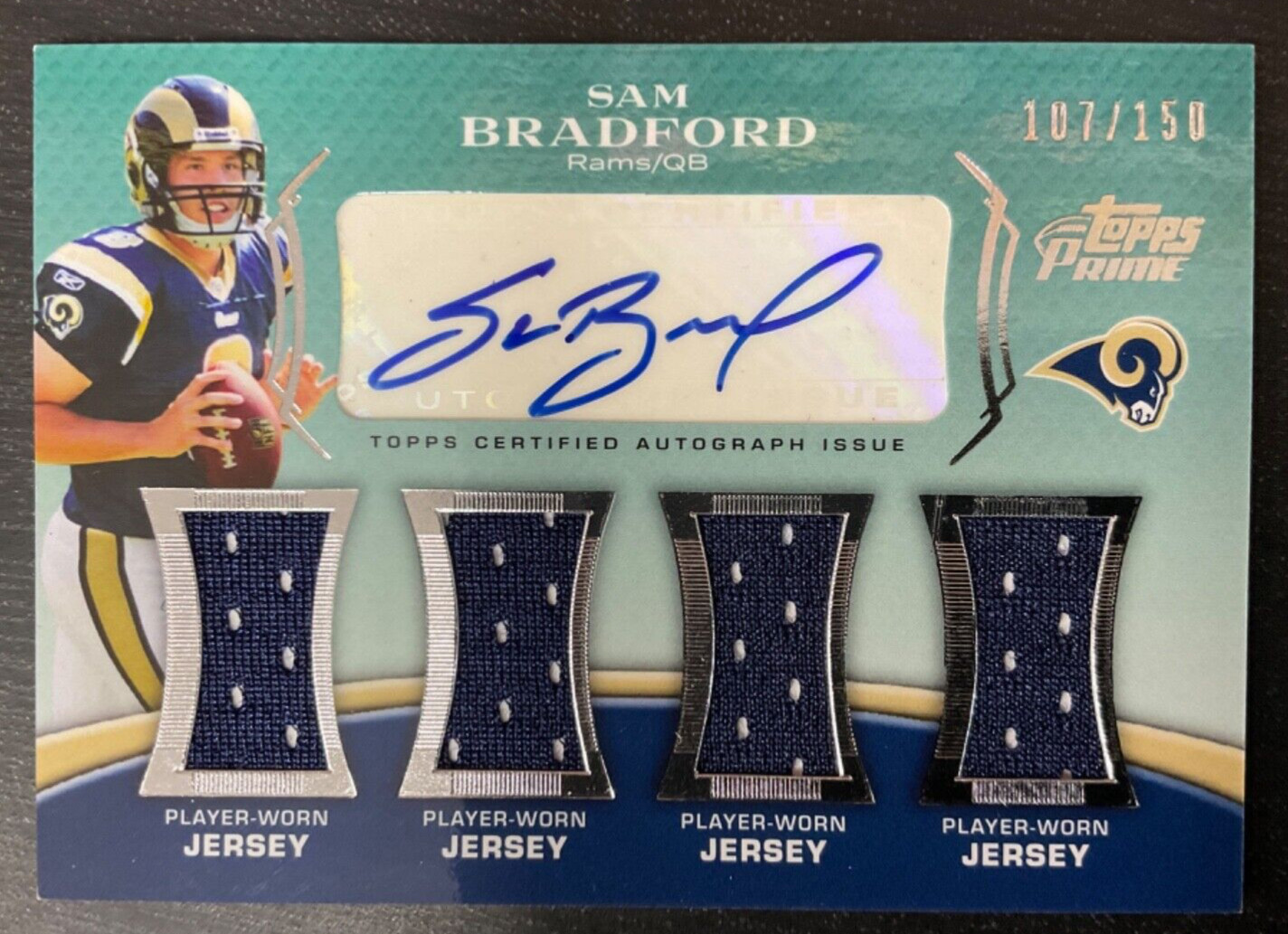 Sam Bradford Topps Prime Autograph Relics #PL5SB Base