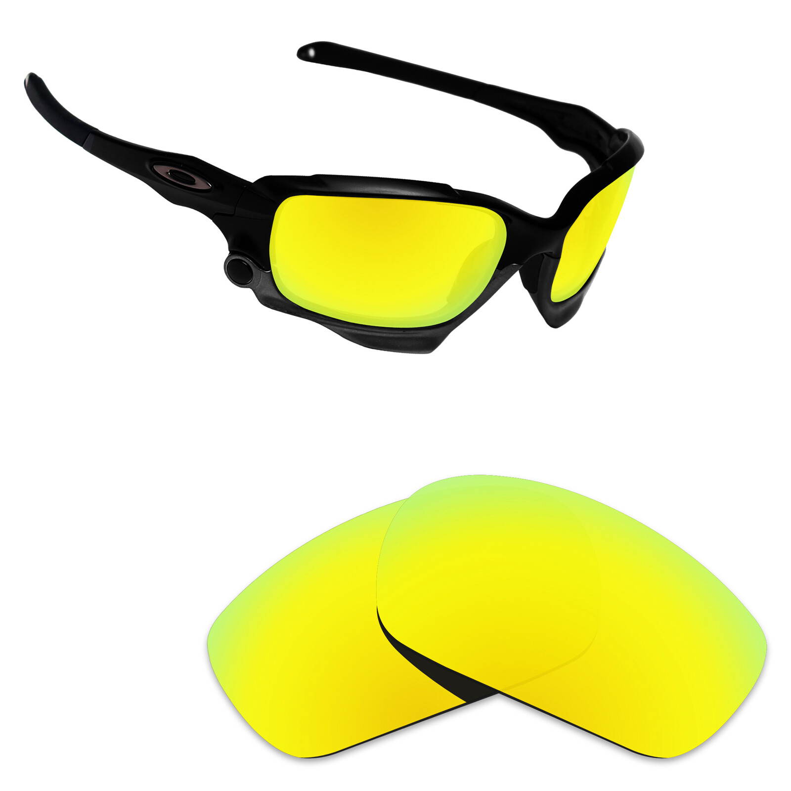Hawkry Polarized Replacement Lenses for-Oakley Jawbone 24K Golden Mirror
