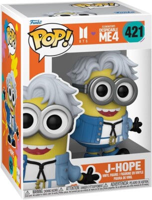 DESPICABLE ME 4 MINIONS X BTS J-HOPE 3,75'' POP VINYL FIGUR FUNKO 421 NEU