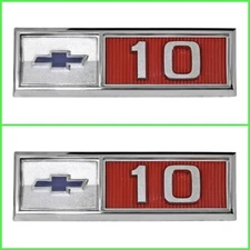 Trim Parts 9350 1965 Chevrolet GM Truck Front Fender Emblem Set C10/K10 USA Made