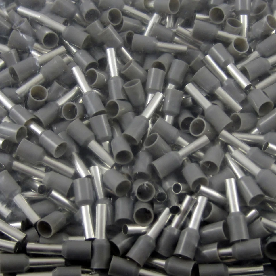 Aderendhülsen 4 mm² isoliert Aderendhülse Grau Neu Ovp 4qmm 100 Stück