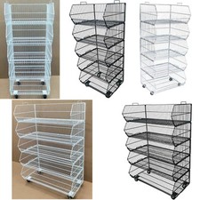 Professional Stackable Wire Storage Bin Rack Veg Fruit Basket for Retail Shop