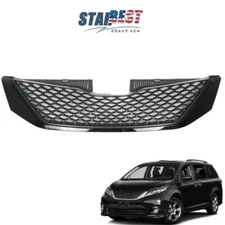 Gloss Black Front Upper Grille Grill Honeycomb Fit For Toyota Sienna 2011-2017