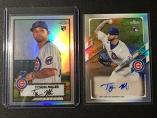 Tyson Miller 2021 Topps Chrome Rookie Refractor Auto & Platinum Anni Refractor