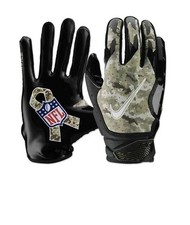 Nike Vapor Jet 6.0 NFL Salute To Service Football Gloves Mens Sz S-XL Black Camo