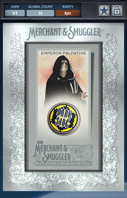 Topps Star Wars Card Trader Merchant Smuggler Palpatine Framed Coin Epic 150cc