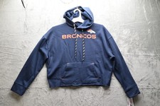 NFL Denver Broncos Girls' Cropped Hooded Sweatshirt, Size S, New