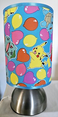 Pokemon pikachu bedside touch lamp  Base with fabric shade with bulb