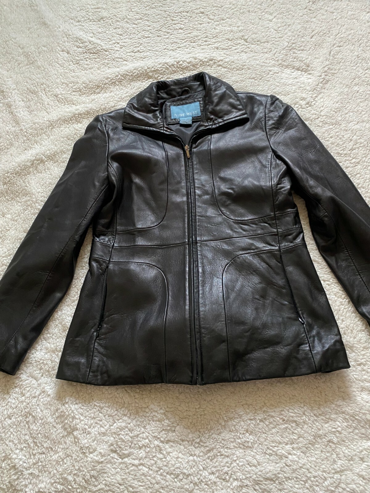 Nine West Women Size M Black Leather 
