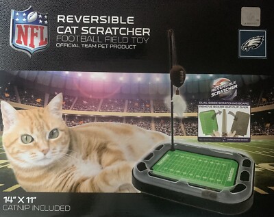 PHILADELPHIA EAGLES CAT Scratcher 6 In 1 Toy with Catnip Plush & Feather