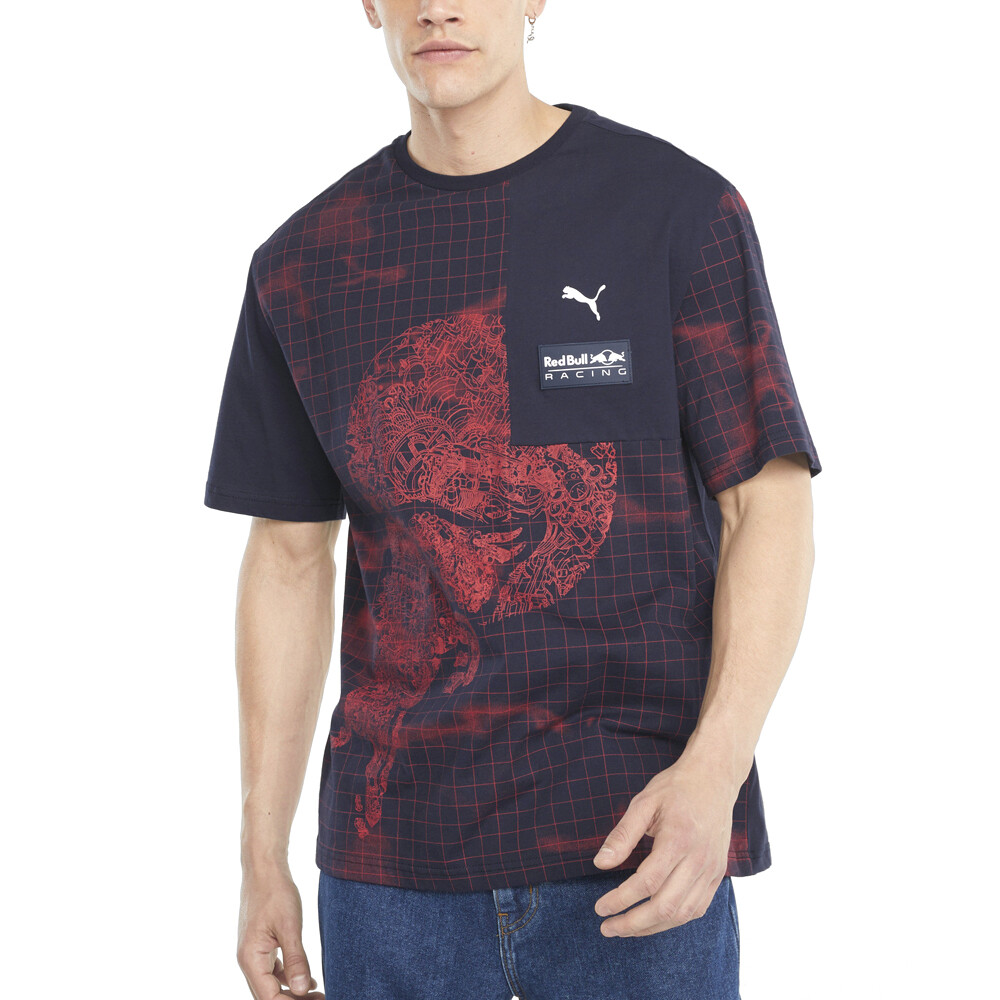 Футболка с коротким рукавом и круглым вырезом Puma Rbr Aop с графическим рисунком, мужские повседневные топы размера S, 763