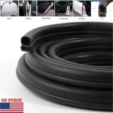 Auto Door Weather Strip 10Ft Car Door Rubber Edge Trim Seal Strip with Side Bulb