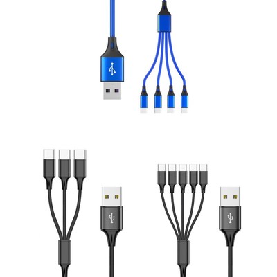 USB Multi Charging Cable 3/4/5 in1 Multiple Phone Cord USB C Multi Cable