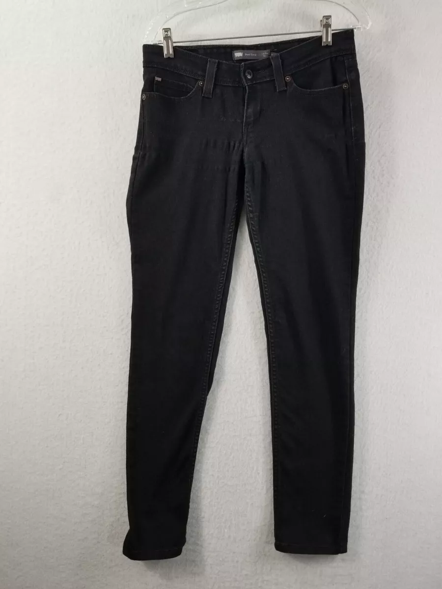 Levis Demi Curve Jeans Womens Size 7 28 Black Low Rise Skinny