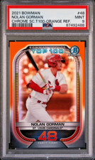 NOLAN GORMAN 2021 BOWMAN SCOUTS TOP 100 #48 [ORANGE REF. 9/25]--PSA 9--P1/NH-STL