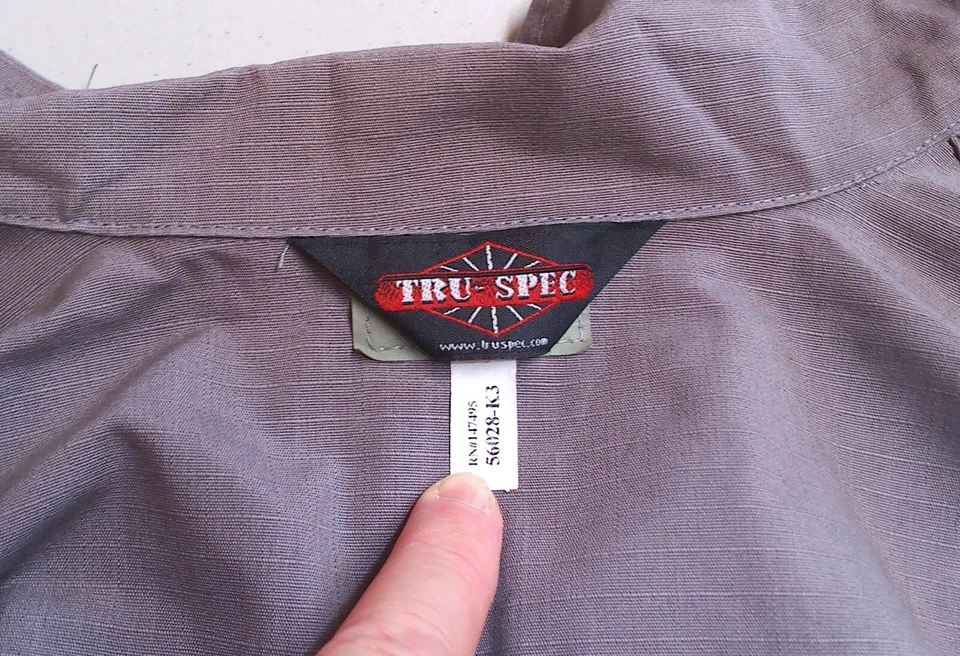 Tru-Spec Mil-Spec Gris Táctico BDU Chaqueta de Combate Abrigo Talla Pequeña Regular Foto 3 de 4