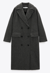 zara houndstooth coat
