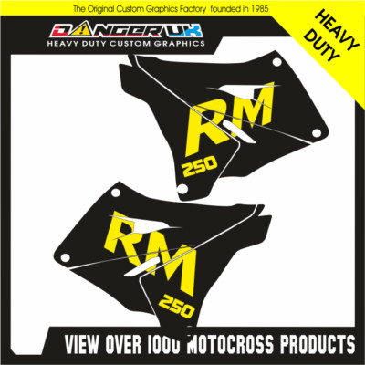 SUZUKI RM 250 2001 02 03 04 05 06 07 08 RESTYLE RAD GRAFIK AUFKLEBER RETRO SCHWARZ