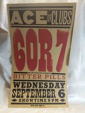 1980's poster , Ace of Clubs Nashville , 60R7 with special guest Bitter Pills