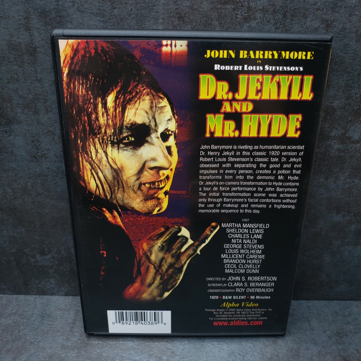 Dr. Jekyll and Mr. Hyde 1920 (DVD, 2002) Paramount Silent