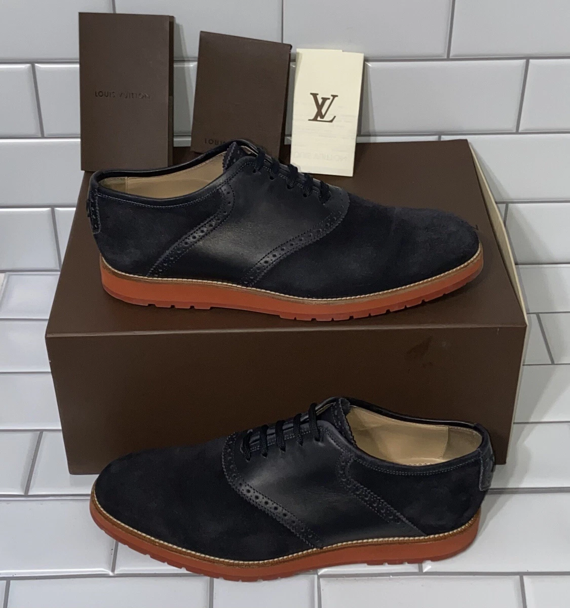 Louis Vuitton LV Derby Oxford Dress Shoes Navy Blue Men s Size 9