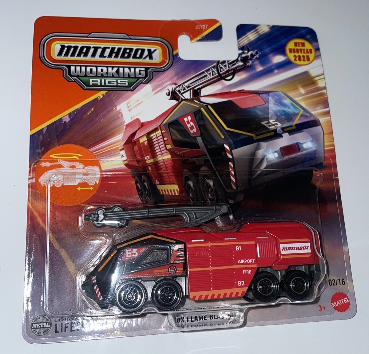2025 MATCHBOX WORKING RIGS MBX Flame Blaster Airport Fire Truck