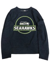 Womens Blue  Green Seattle Seahawks Football Sweat Shirt Sweatshirt