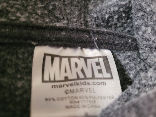 MARVEL Kids Hoodie Super Hero Long Sleeve Shirt Unisex Sz M Gray Color - Picture 4 of 6