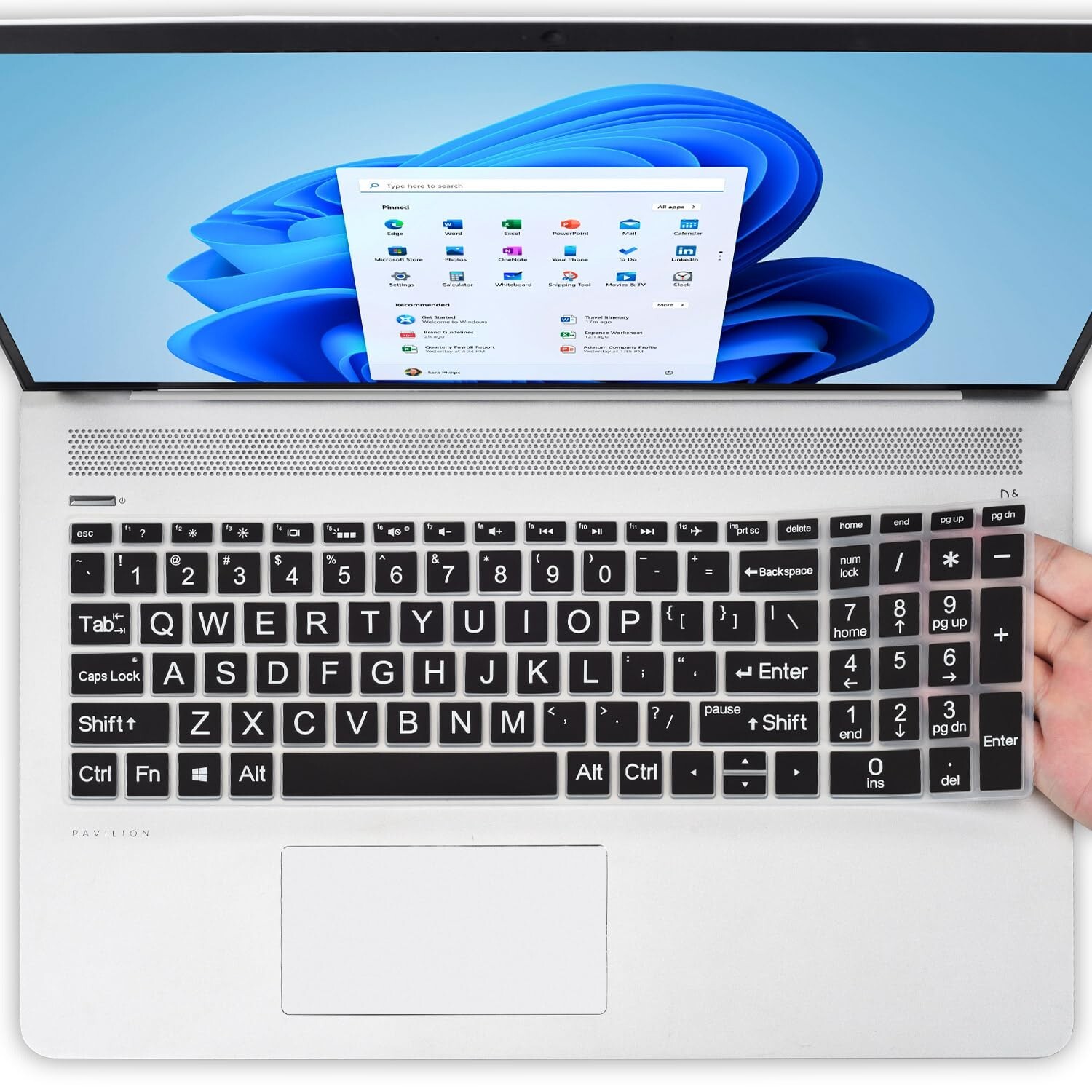 Keyboard Cover with Large Letters for HP 15.6 Laptop 15-dw 15-dy 15-db 15-ds ...