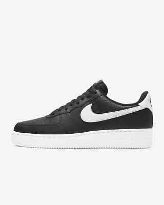 Nike Air Force 1 '07 Low Black White Pebbled Leather Nby CT2302