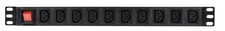 1U 19" 10 Way 1.8m Reset PDU IEC C13 Mains Distribution Unit Data Rack Cabinet