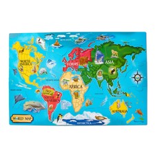 Melissa  Doug World Map Jumbo Jigsaw Floor Puzzle 33 pcs, 2 x 3 feet 