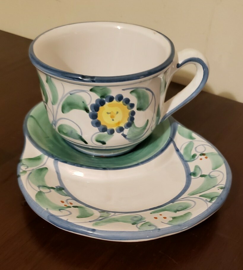 Fratantoni Vietri Snack Plate & Large Cup Set - Italy | eBay