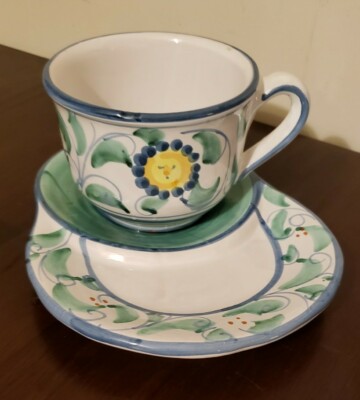 Fratantoni Vietri Snack Plate & Large Cup Set - Italy | eBay