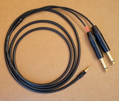 1'FT-25FT Mogami Y cable Aux Audio 3.5mm Stereo Male to Neutrik Dual 1/4 L-R