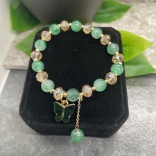 Handmade Beaded Stackable 6.5  Plus Stretch Bracelet New Butterfly A1679