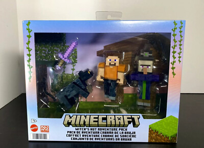 2022 Mattel Minecraft - WITCH'S HUT ADVENTURE PACK w/ Steve, Witch