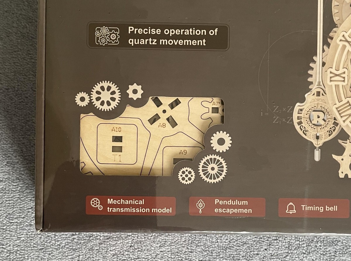 ROKR 3D Wooden Owl Clock Puzzle Kit - DIY Mechanical Model For Adults & Teens