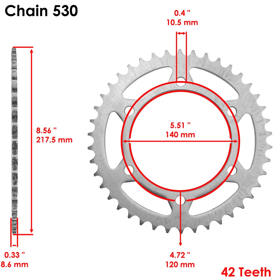 Kit de cadena de transmisión y piñón negro para Kawasaki Vulcan 800 VN800 1996-2005 Foto 4 de 4