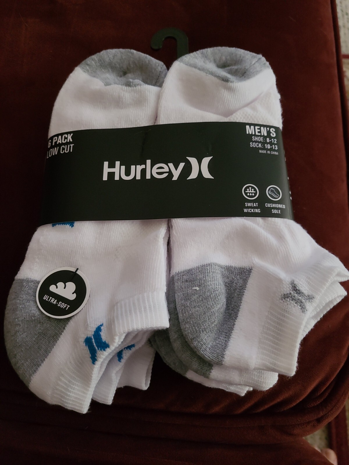 Socks Hurley Men's  6 Pack Low Cut  White Gray-image
