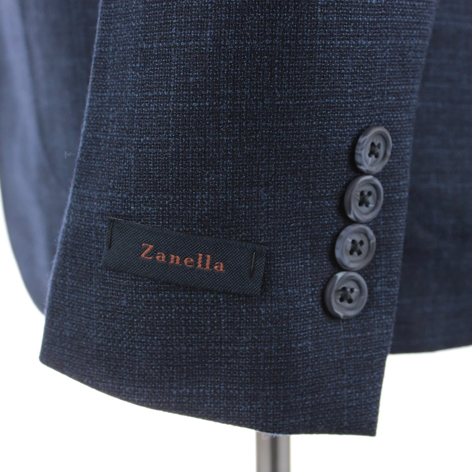 Abrigo deportivo Zanella nuevo con etiquetas 100 % lana Vinny talla 40R EE. UU. en azul melange Foto 3 de 4