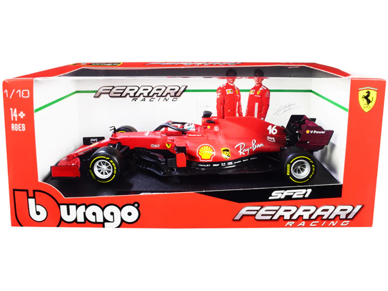 Ferrari SF21 #16 Charles Leclerc Formula One F1 Car 1/18 Diecast Model Car