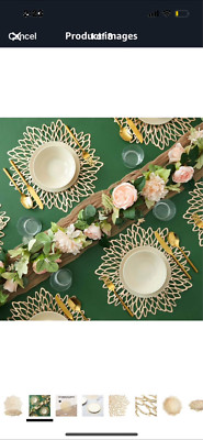 Floral gold plate chargers boho decor vinyl 