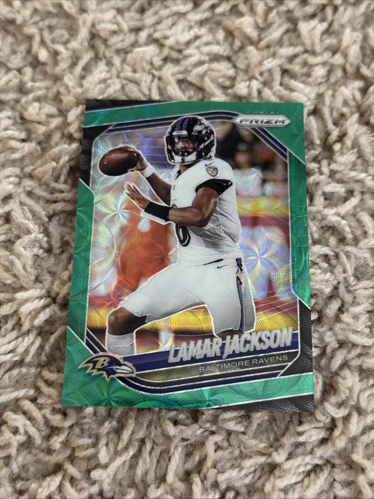 2025 Panini Prizm Lamar Jackson #78 Green Scope /75 Baltimore Ravens