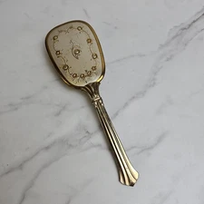 Vintage Gold Tone Floral  Vanity Hair Brush Victorian 10" Ornate Antique Beauty