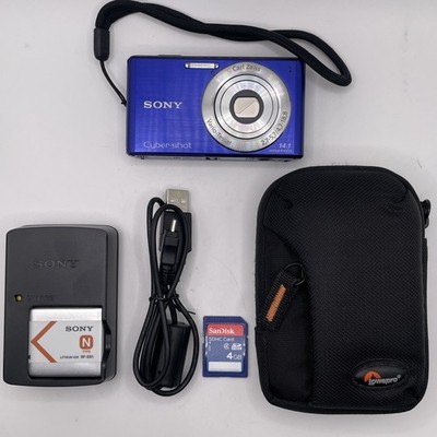 SONY CYBER-SHOT DSC-W530 BLUE 14.1MP DIGITAL CAMERA W/ SD CARD,CHARGER & BOX
