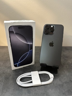 Apple iPhone 16 Pro Max - 256GB - Black Titanium (Unlocked) - Open Box -0 Cycles