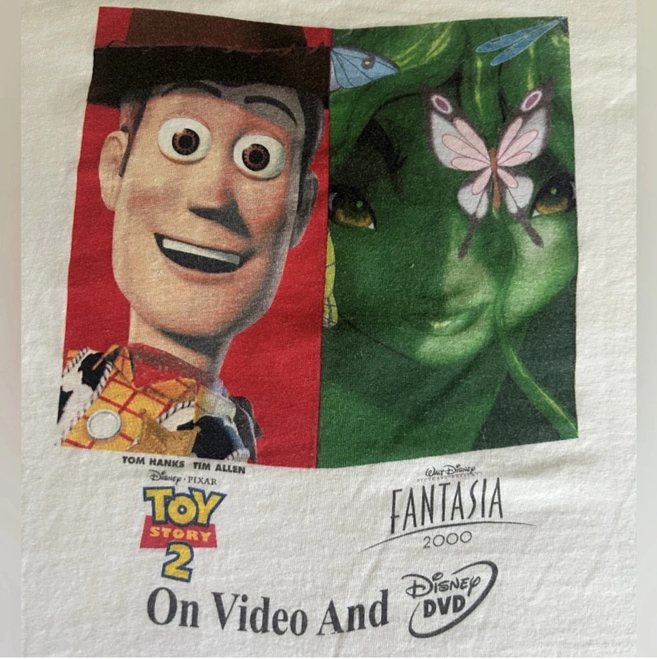 Винтажная футболка 2000 Toy Story 2/Fantasia Disney Pixar размер большой для взрослых б/у в отличном состоянии - Изображение 2 из 4
