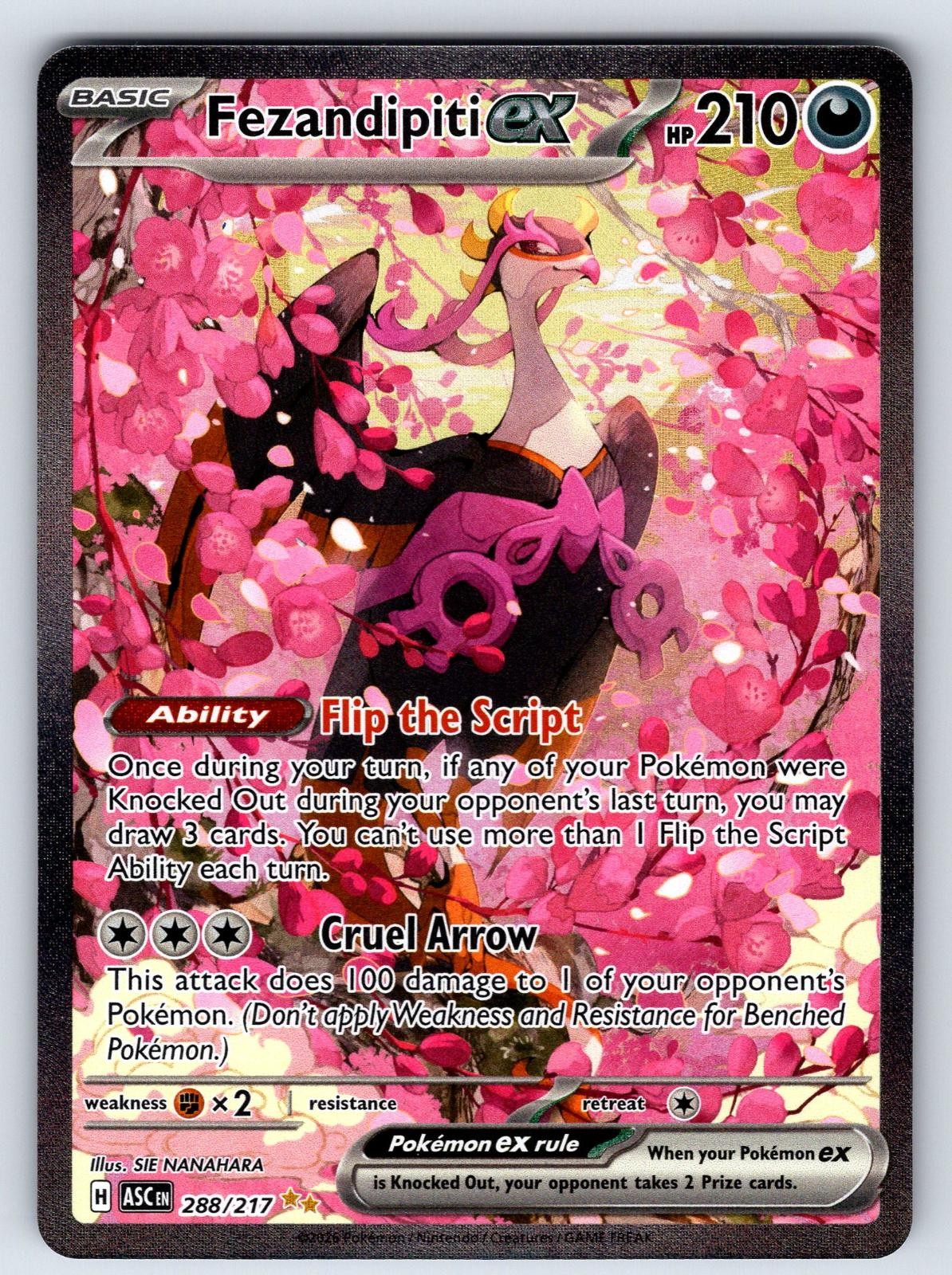 Fezandipiti ex 288/217 Special Illustration Rare Ascended Heroes Pokemon Holo NM